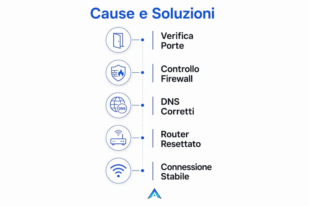 Infografica: perché si verificano i timeout del server e come risolverli
