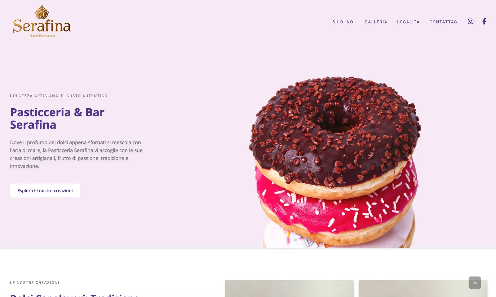 Screenshot Pasticceria Serafina - pasticceria e bar Bari