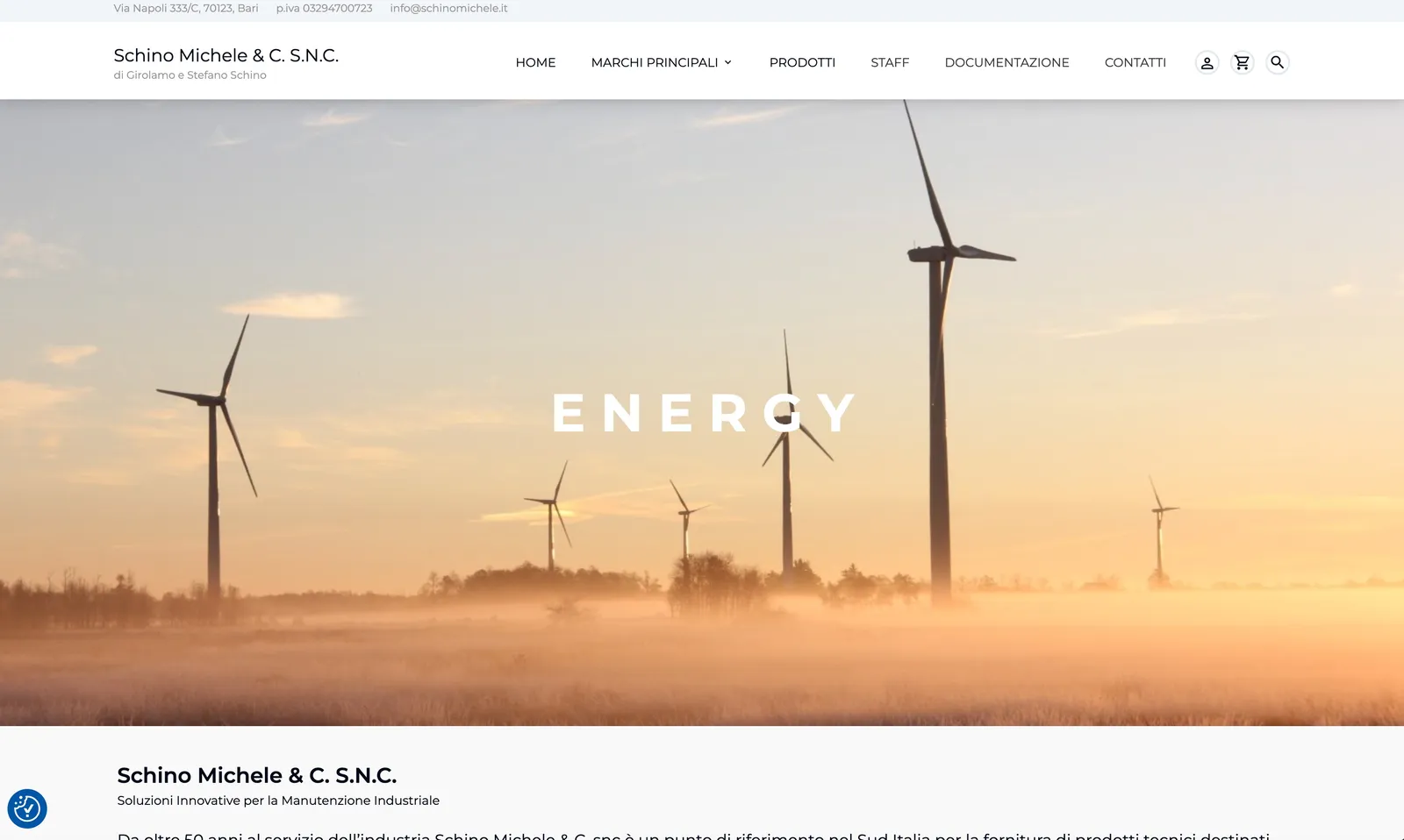 Screenshot Schino Michele - lubrificanti industriali Bari